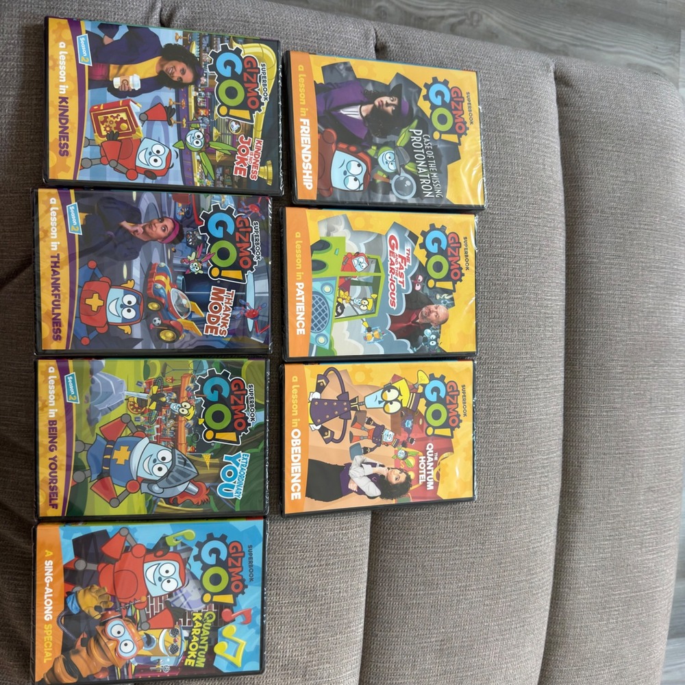 Superbook Gizmo GO! DVD Lot of 7 New Sealed Lessons in Kindness Patience More